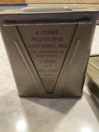 RARE WWII Vintage US Military M5 Protective Ointment Tins 2