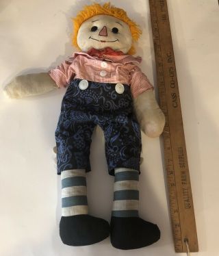 Vintage Raggedy Andy Approximately 21.  5 " Tall,  Handmade,  Late 40 