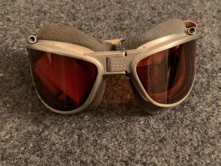Early Wwii Era An - 6530 Goggles With Rare 2 - Piece Cushions American Optical
