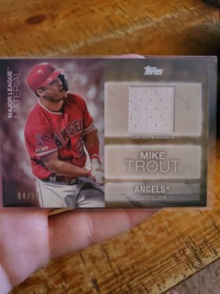 2020 Topps Update Mike Trout Major League Materials Gold 4/50 Rare Sp