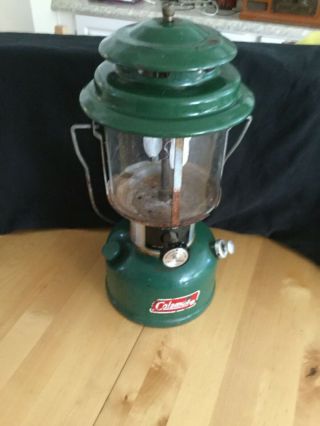 Vintage Coleman Lantern 220j Double Mantel Green Holds Pressure,  Ready,  (s15)