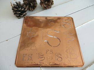 Art Nouveau Monogram Stencil Copper Initials Letters Pattern Fs Or Sf Us$25.  - -