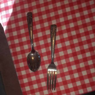 Superman Fork And Spoon Set Vintage 1960 