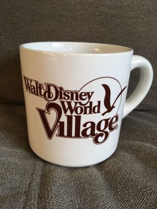 Vintage Walt Disney World Resort Disney Village Coffee Cup Mug Rare 1977