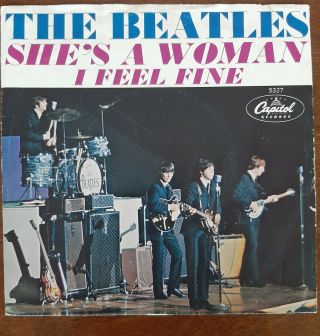 Beatles 45 Ex Very Rare West Coast Picture Sleeve " She 
