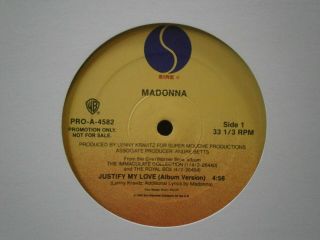 Madonna " Justify My Love " Rare 12 " Promotional Single Version From 1990