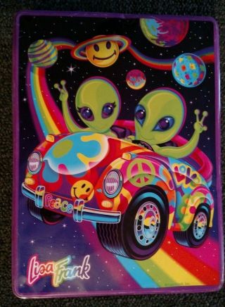 Lisa Frank Zoomer And Zorbit Astro Blast Aliens Stationery Tin Box - Rare - Vgc -