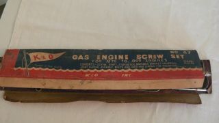 Rare Vintage K&o Gas Engine Screw Set For.  O75.  O99 Model Boat Engines Nos