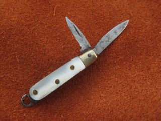 Vintage Antique Folding Pocket Knife Miniature Pearl German 1920s Tiny Rare Wow