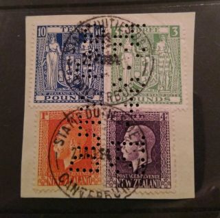 Zealand 1931 Arms Rare £3 And £10 On Piece 1934,  $10 Start