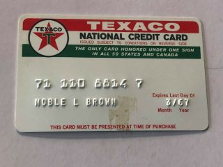 Texaco National Credit Card Gas & Oil Vintage Expired Credit Card G4