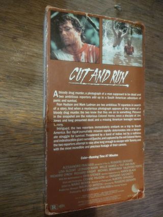 CUT AND RUN VHS 1985 Lisa Blount Willie Aames Valentina Forte ULTRA RARE 2