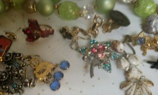 Antique vintage jewelry craft repair parts rhinestones beads chains 2
