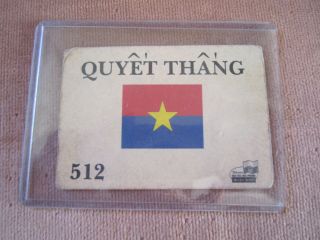 Rare Viet Cong Propoganda Card / 2.  25 X 3.  25 Quyet Thang /