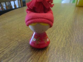 Rare Mid - 20th C Vintage Egg Cup Girl With Hat Made In Denmark