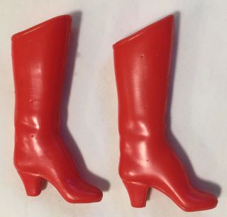 Vintage Mego Wonder Woman Diana Prince Red Orange Tall Doll Boots - Gc.