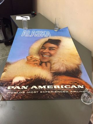 Alaska Pan American Travel Poster 41 X 28 Rare