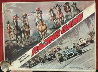 Rare Racing Game / Nomura / T.  N /japan Battery Operated Horse /cars Race