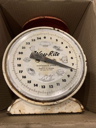 Vintage Way Rite Kitchen Household Scale 25 Lb.  Capacity Made In Chicago Usa