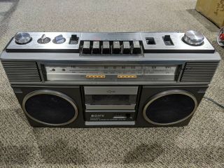 Vintage Rare Sony Cfs - 65 Portable Stereo Cassette Boombox Plays,  But Has Issues