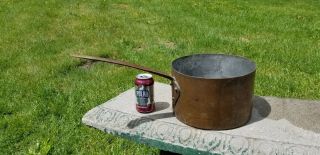 Antique Heavy Copper Tin Lined Pan Dove Tailed Victorian 1800s Hand Wrought Aafa