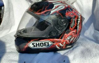 Shoei Rf 1000 Helmet Red/black Dragon Rare