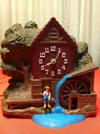 Rare Complete Spartus Water Wheel Mill Electric Clock Model 6906