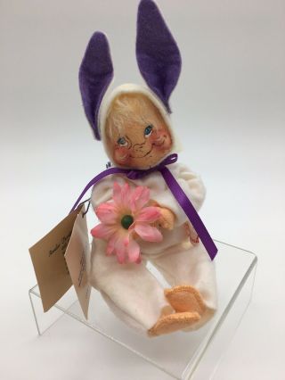 Annalee 89 Easter Girl Bunny Mobiltee Dolls Inc White Bunny Costume Pink Flower