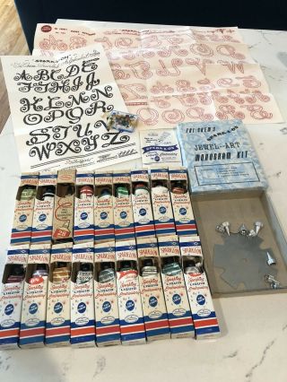 Vintage Tri Chem Spark L On Liquid Embroidery Paints Box - Rare