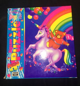 Vintage Rare Lisa Frank Unicorn Bear Puzzle Collectible Rainbow Color Cute
