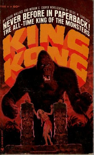 King Kong By Delos W Lovelace 1965 1st Ed Bantam F3093 Fn Cond Sci - Fi