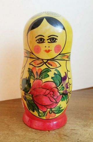 Vintage Ussr/russian 5 Piece Nesting Doll