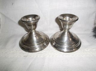 2 Watrous Sterling Silver Weighted Reinforced Candle Stick Holders