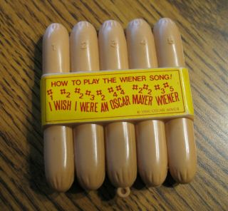Rare Vintage Oscar Mayer Hot Dog 5 Pack Whistle Verycollectible Play Weiner Song