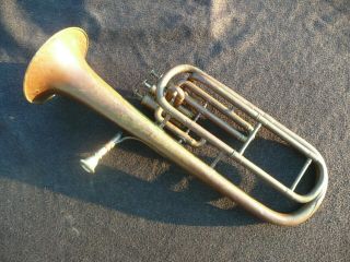 Rare Old French Alto Horn " Saxotromba " Made Around 1880