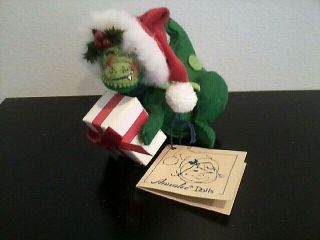 Annalee Santa Christmas Dragon / Dinosaur From 1990 - Vintage Figures - With Tag