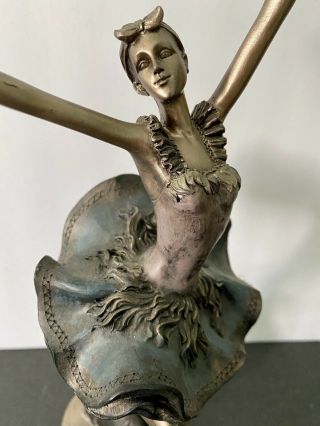 Seymour Mann Ballerina Figurine Statue,  Painted Bronze,  Rare 13”,  Gift For Her