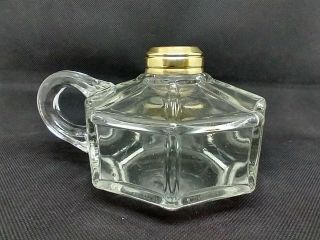 Eapg Atterbury Glass Co Hand Oil Lamp Panel Pattern 1870 
