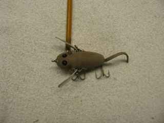 Vintage Heddon Crazy Crawler Gray Mouse Fishing Lure