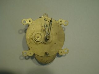 Antique Small Single Wind Time Only Clock Movement,  Runs