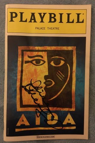 Rare Idina Menzel Aida Broadway Signed Full Color Playbill