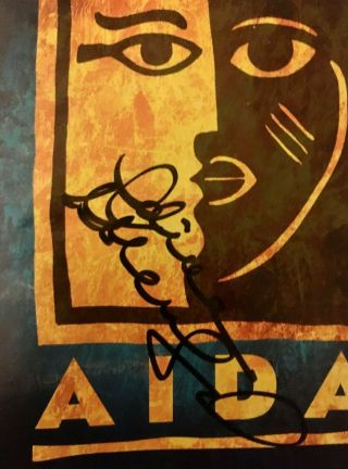 RARE Idina Menzel Aida Broadway Signed Full Color Playbill 2