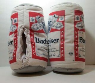 Rare Vintage 1995 Budweiser Bud King Of Beers Can Slippers Med/small
