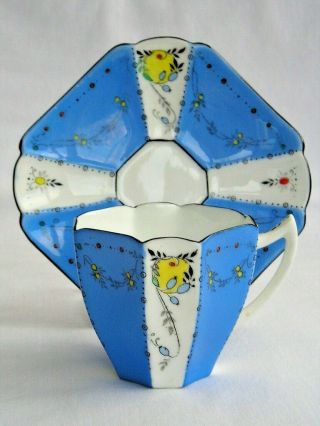 Rare Shelley Art Deco Demitasse Queen Anne Coffee Cup And Saucer Pattern 11591