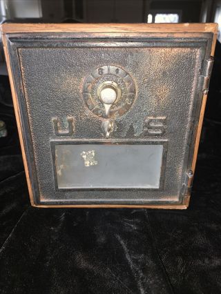 Antique Vintage Post Office Door Early 1900s Mail Box Postal Piggy Bank