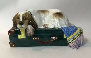 Rare Nove Z.  A.  Dal For Tiffany Porcelain Dog Figurine,  Signed