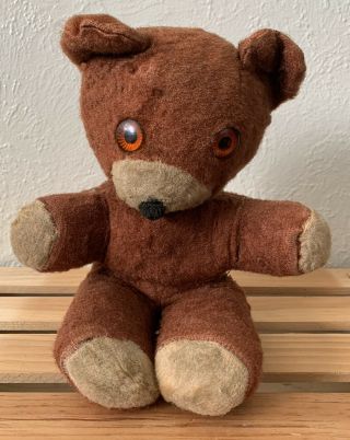 Vintage Teddy Bear Musical Wind Up Plush Brown Stuffed Animal