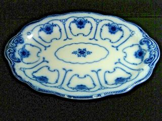 Rare Ca.  1903 W.  H.  Grindley " Beaufort " 12 " Oval Flow Blue Platter