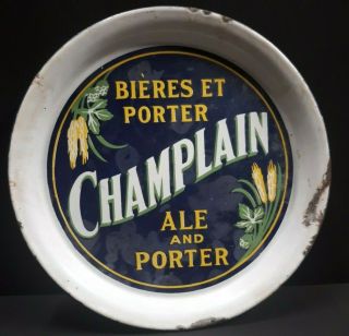 Champlain Porcelain Beer " Bieres Et Porter Ale And Porter " Beer Tray Rare