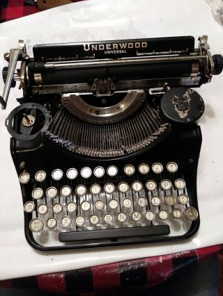 Antique Underwood Universal Typewriter,  Top Of Case,  Parts Repair,  Display